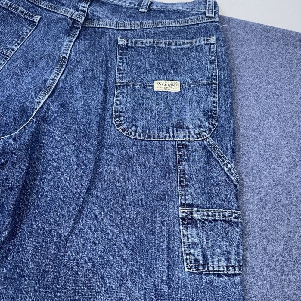 Vintage Wrangler 36x32 Carpenter Jeans Mens Denim Blue 94LSWDV Wide Leg Baggy - Picture 5 of 10